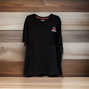 Reebok Men's XL Black Short Sleeve T-Shirt Delta Logo Crew Neck Tee Performance